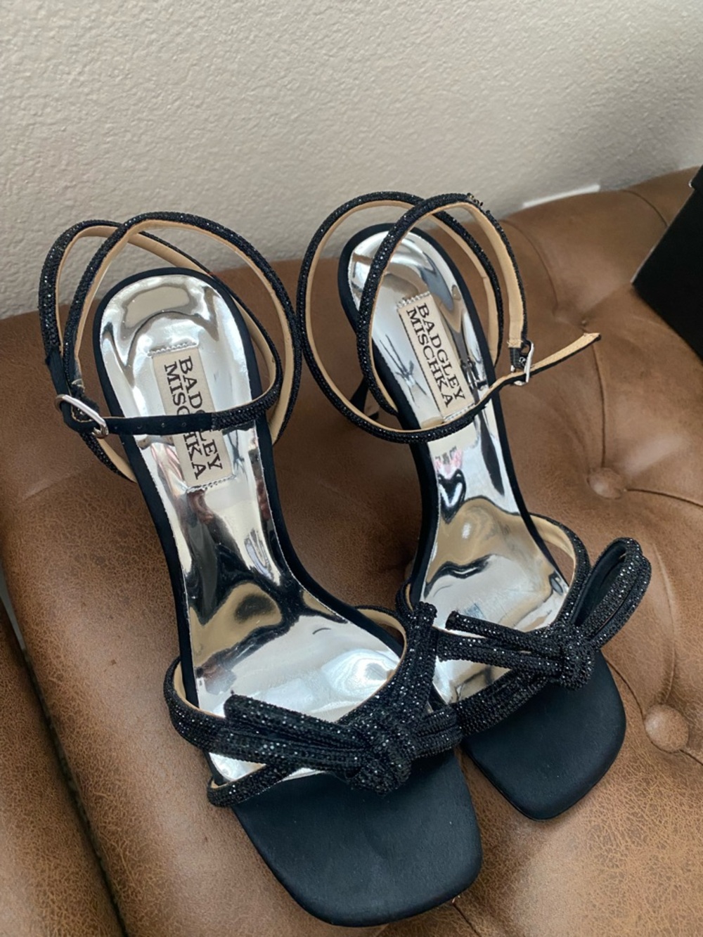 BADGLEY MISCHKA | Effie Strappy Bow Stiletto Heels - Picture 7 of 9